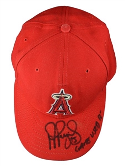2012 Albert Pujols Angels Game Used and Signed Hat (MLB and Pujols auth)